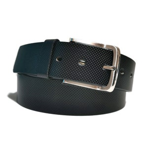 Handmade Full Grain Black Leather Belt: 1.5-inch Cowhide Belt