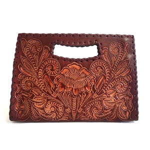 Hand Tooled Leather Bag: Western Cowgirl Shoulder Bag