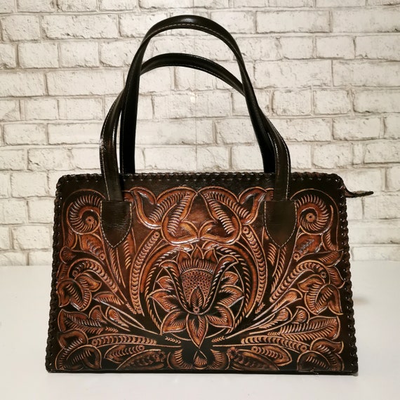 Womens Bag Leather Handbag Hand Tooled Boho Handmade | Etsy
