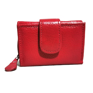 Wallet for women , Wallet with Zipper, for Cards, Handmade wallet ,Small Wallet, red, Minimalist, Gift for Her
