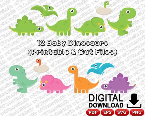 Download Cute Baby Dinosaur Svg Dinosaur Svg Dinosaur Svg Files Baby Etsy