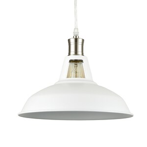 Industrial 1-Light White Barn Pendant Lighting