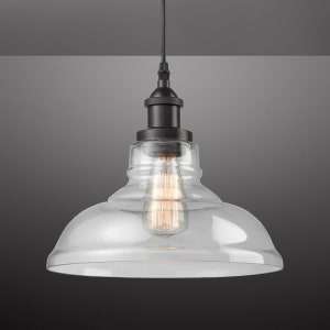 Imola Industrial Edison Vintage Style 1-Light Pendant Glass Hanging Light image 2