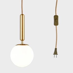 Alhamra Modern Gold Plug in Pendant Ligh with Switch Cord