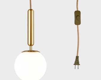 Alhamra Modern Gold Plug in Pendant Ligh with Switch Cord