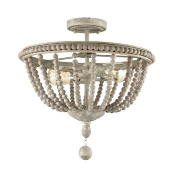 Lisbon Farmhouse Wood Beaded Semi Flush Mount Ceiling Lights - Beaded Light Fixture Semi Flush Mount Ceiling Fixtures Lisbon Farmhouse Wood Beaded Semi Flush Mount Ceiling Lights - Beaded Light Fixture Semi Flush Mount Ceiling Fixtures