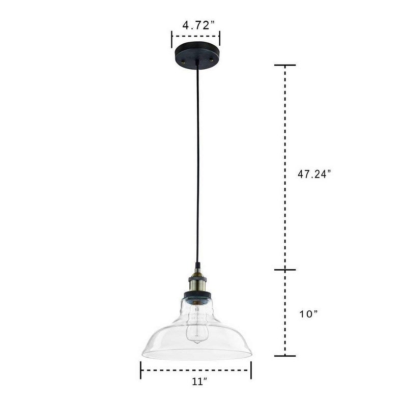 Imola Industrial Edison Vintage Style 1-Light Pendant Glass Hanging Light image 5