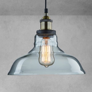 Imola Industrial Edison Vintage Style 1-Light Pendant Glass Hanging Light