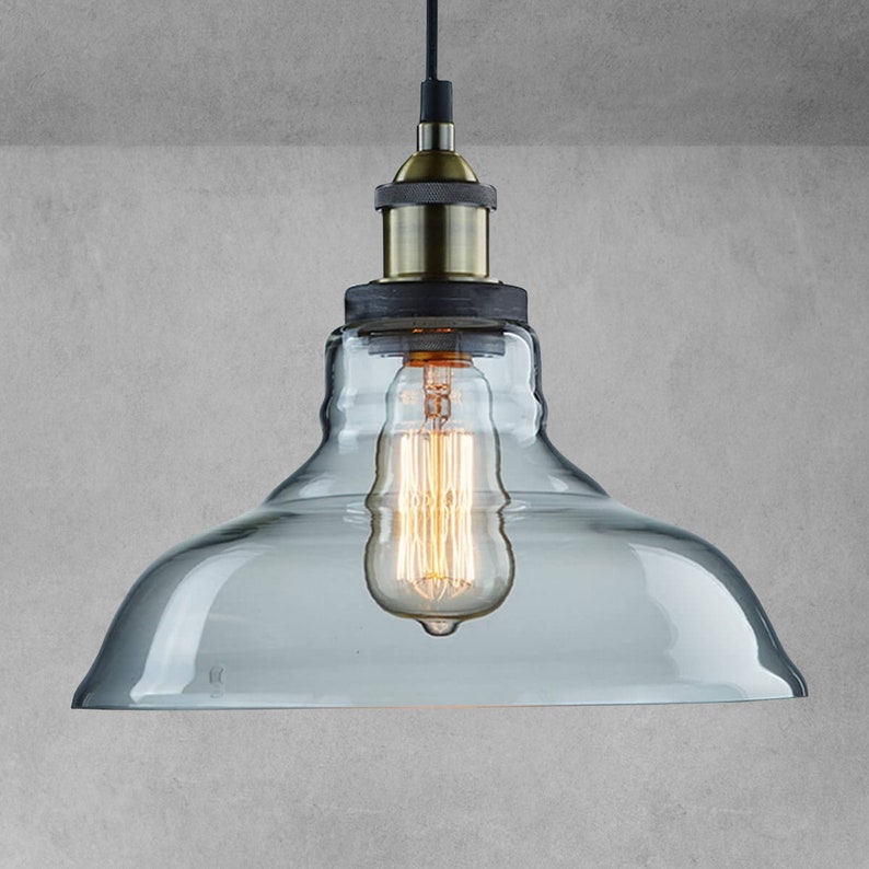 Imola Industrial Edison Vintage Style 1-Light Pendant Glass Hanging Light image 1