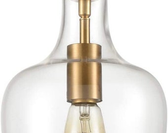 Trieste Modern Brass Clear Glass Kitchen Pendant Lighting Rod-Hung , 1-Light