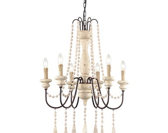 Saluzzo Handmade Distressed Candle Chandelier with 6 Lights