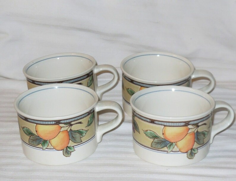 Mikasa Intaglio Garden Harvest Mugs Cups Cac29 Set Of 4 Cups Etsy