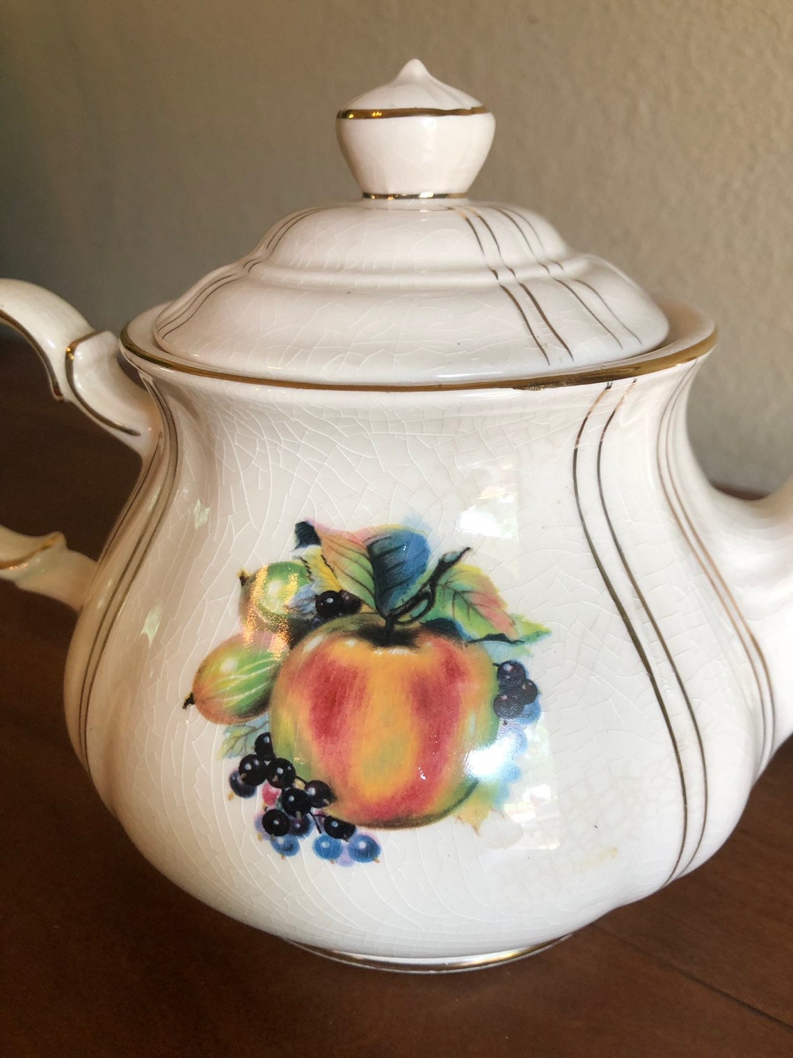 Vintage Sadler England Teapot Fruit Tea Shaby Chic Pot Etsy