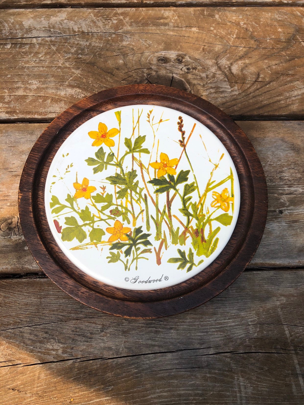 Vintage Goodwood Trivet - Floral Mid Century Modern Hot Plate 
