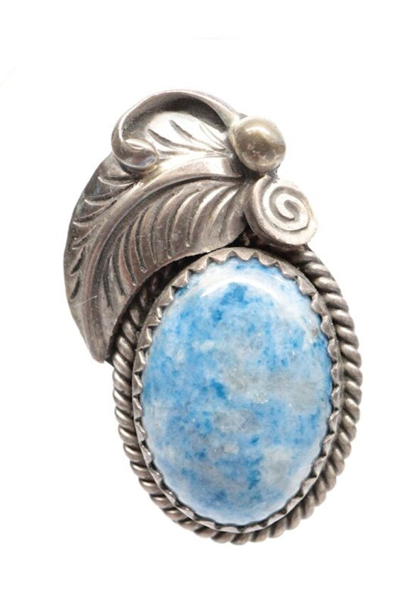 Vintage Navajo Sterling Silver Lapis Lazuli Verna… - image 2