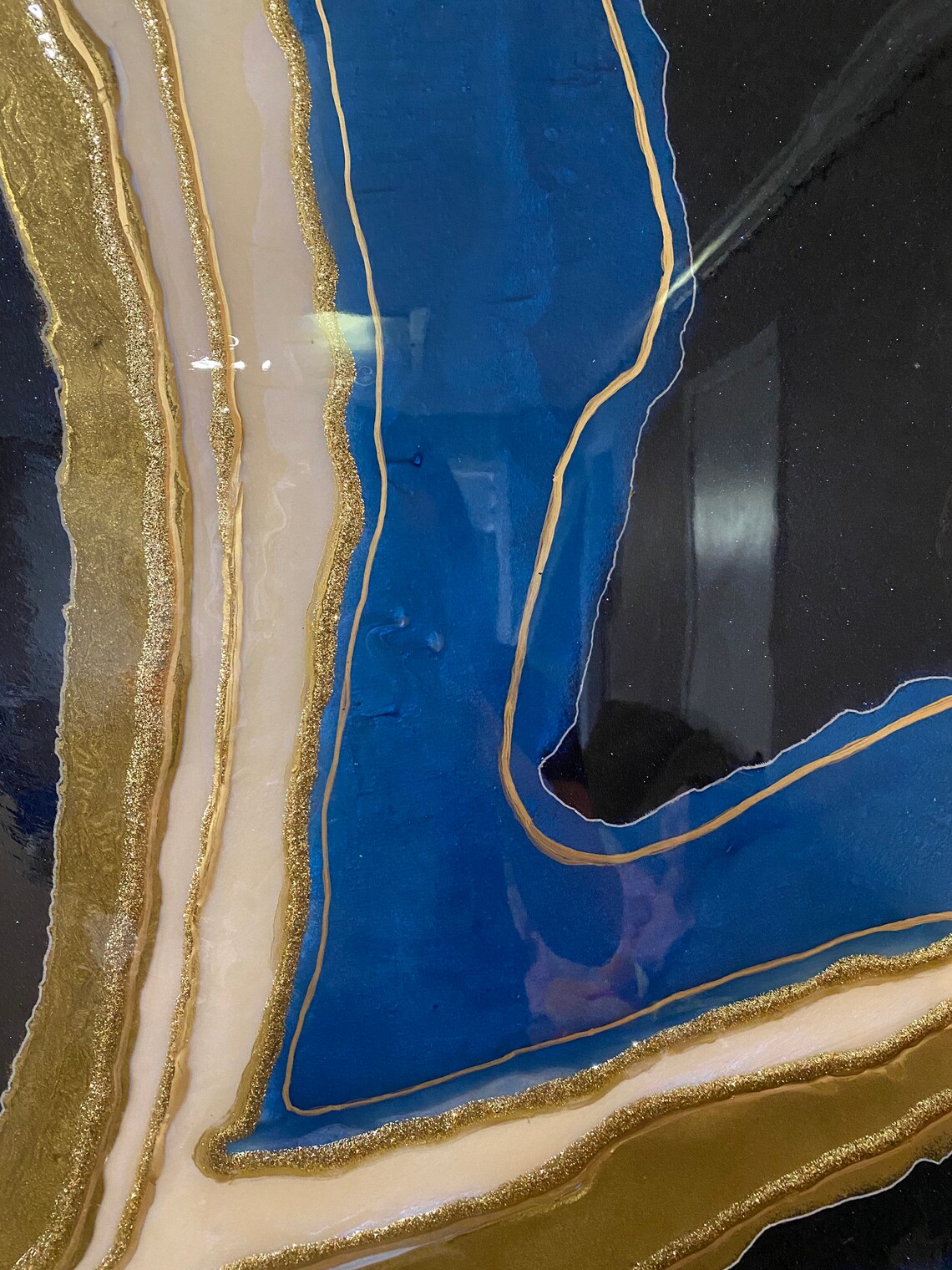 Resin Geode Wall Art Modern Resin Painting Geode Style. Etsy