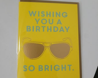 Wishing You a Birthday So Bright Happy Birthday Greeting Card Birthday Card