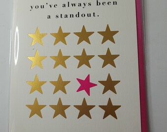 You've Alway Been a Standout Happy Birthday Greeting Card Birthday Standout Star Birthday Card