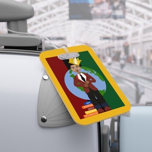 Young King Luggage Tag // Royalty on the Move // Kid Royalty Luggage Tag // African American Boy Luggage Tag