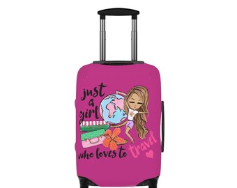 Just A Girl Who Loves To Travel Luggage Cover Luggage Protection