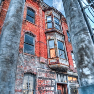 MINNEAPOLIS MINNESOTA HDR Old Brick Building Warehouse District Vertical Construction Wall Decor Beautiful Home Furnishing