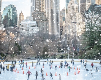 NEW YORK SKATING Rink Central Park Ice Skate Figure Skating Winter Home Decor Photo Print Nyc Photography Winter Scene Christmas Ice Skate