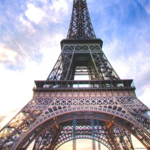 EIFFEL TOWER PARIS Sunset Paris France Hdr Photo Print Wall Decor Home Furnishing Wall Art French Artwork Eiffel Tower Painting