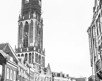 UTRECHT NETHERLANDS TOWER Art Utrecht Red Black and White Photo Print Wall Decor Home Furnishing Wall Art Artwork Holland Painting