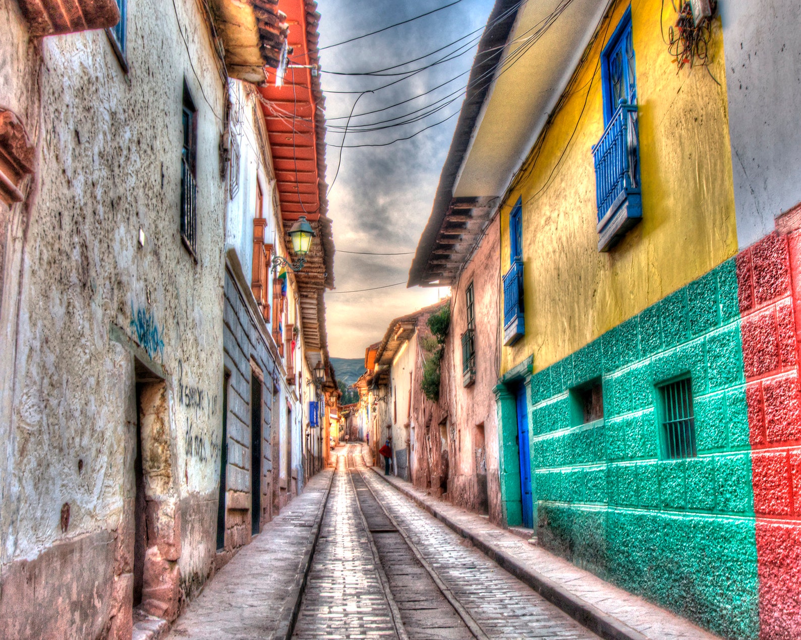 PERU CUSCO HDR Colorful Street Walls Photo Print Sunset Street | Etsy