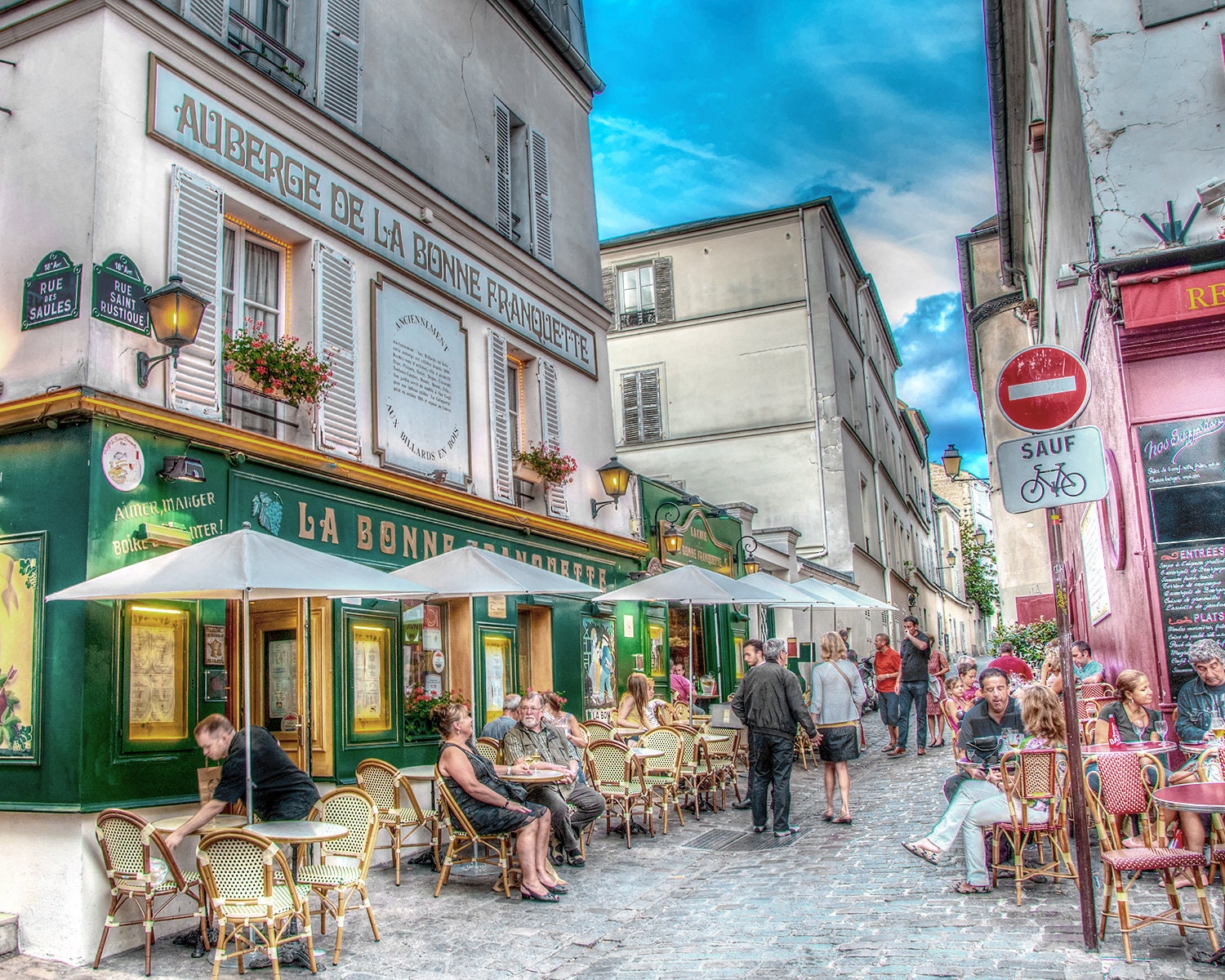 モンマルトル パリ フランス カフェ 建物 パリ フランス HDR 写真