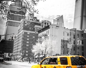 NEW YORK TAXI New York City Taxi Home Decor Photo Print Nyc Photography City Street Scene Black and White Photo