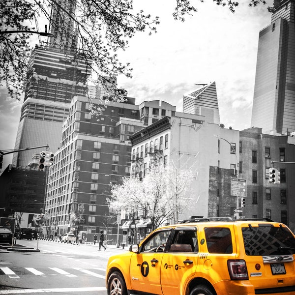 Vintage New York taxi illustration