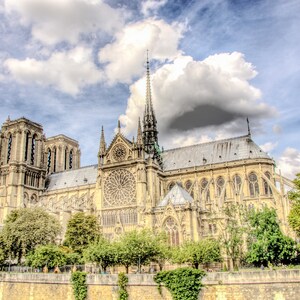NOTRE DAME PARIS Cathedral Notre Dame Church Paris France Hdr Photo Print Wall Decor Beautiful Home Furnishing Wall Art
