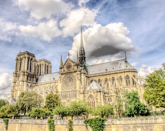 NOTRE DAME PARIS Cathedral Notre Dame Church Paris France Hdr Photo Print Wall Decor Beautiful Home Furnishing Wall Art