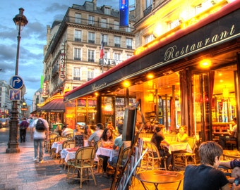 モンマルトル パリ フランス カフェ ビル 夜 パリ フランス HDR 写真