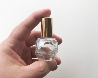 Octagon Glass Roller Bottle: 7.5ml Essential Oil, Gold Color Cap