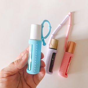 Set of 3 Roller Bottle Silicone Protective Case essential Oil Case keychain Sleeve essential Oil Keychain chapstick Holder Etsy
