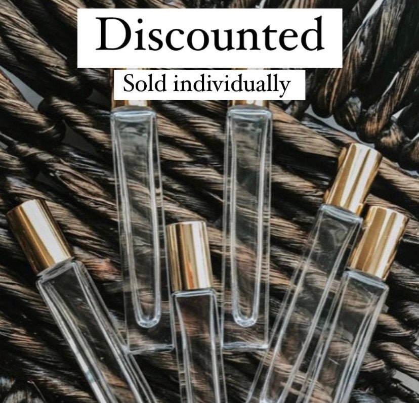 DISCOUNTED-ONE (10 ml) Deluxe Square Glass Roller Bottle Stainless St…