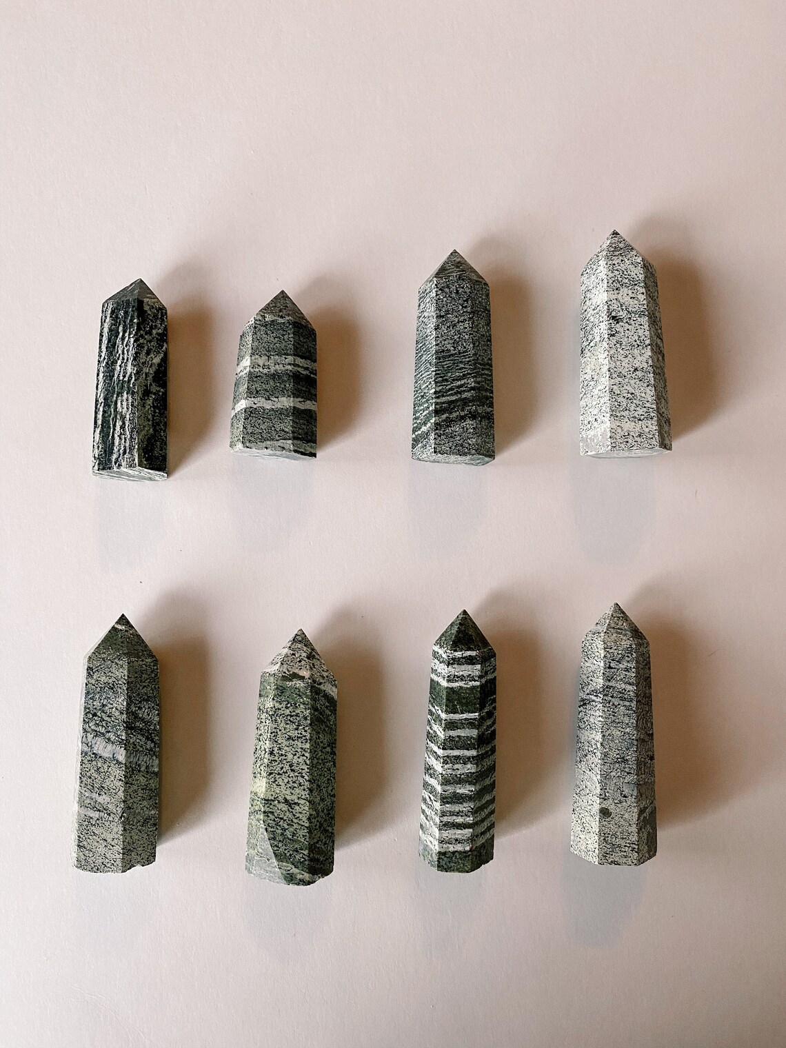 Green Zebra Jasper Green Zebra Crystal Crystal Tower Etsy