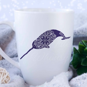 Narwhal Mandala SVG Zentangle Cut File Scalable Vector