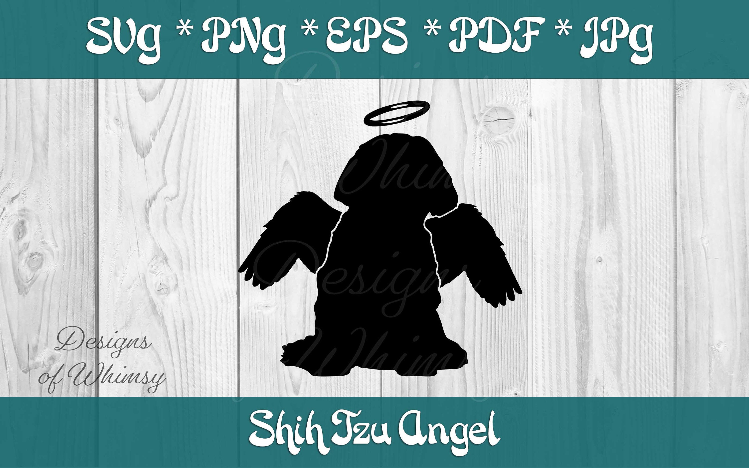 Shih Tzu Angel SVG Shih Tzu SVG Dog Angel Silhouette Clip Art - Etsy
