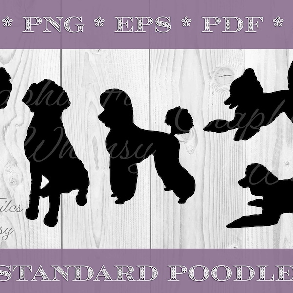 Poodle SVG Dog Silhouette PNG JPG Pdf Eps Digital Graphic Files