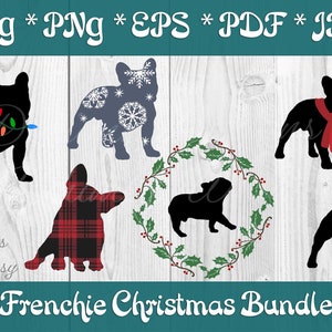Französische Bulldogge SVG Bundle - Weihnachten Frenchie Sublimation - Urlaub Art Printable