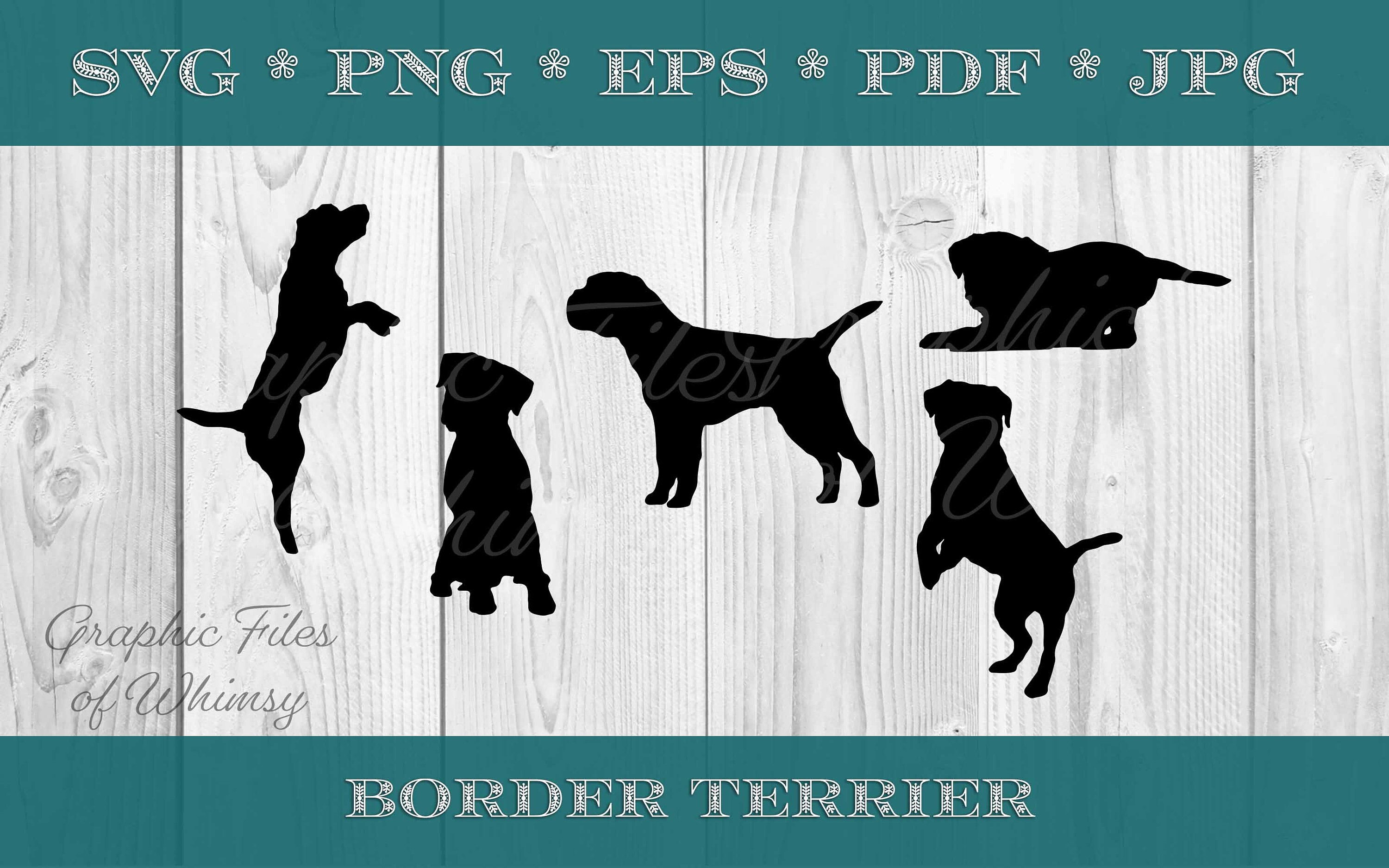 Border Terrier SVG Can Silhouette PNG JPG Pdf Eps Digital | Etsy