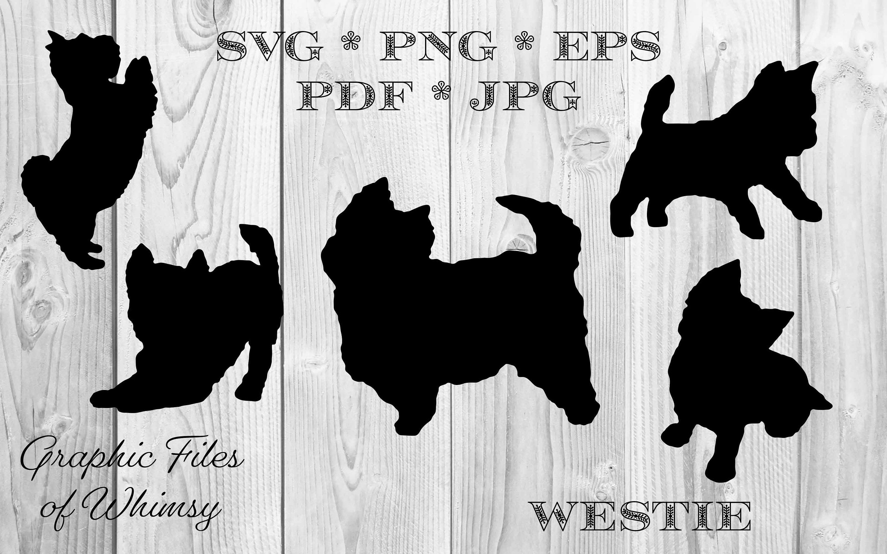 West Highland White Terrier Westie Silhouette SVG PNG JPG pdf