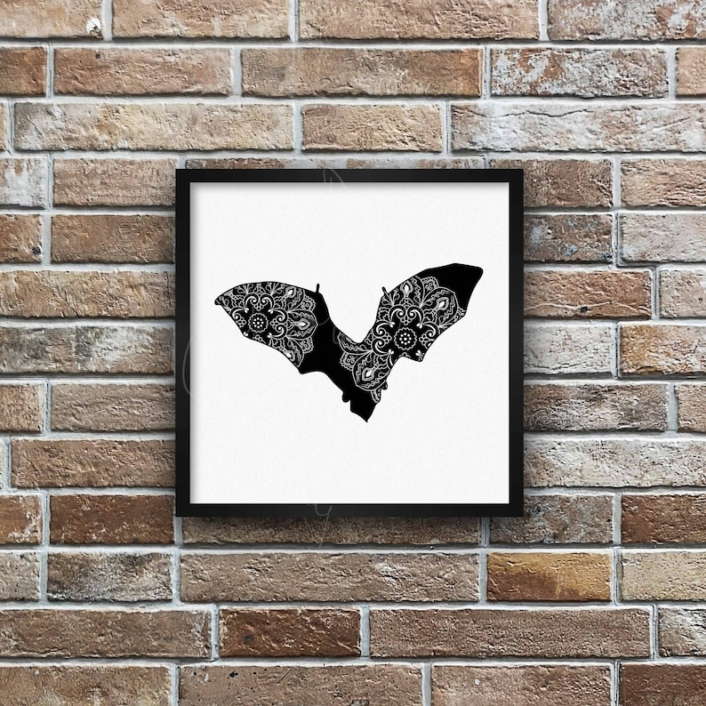 Bat Mandala SVG Zentangle Cut File Scalable Vector