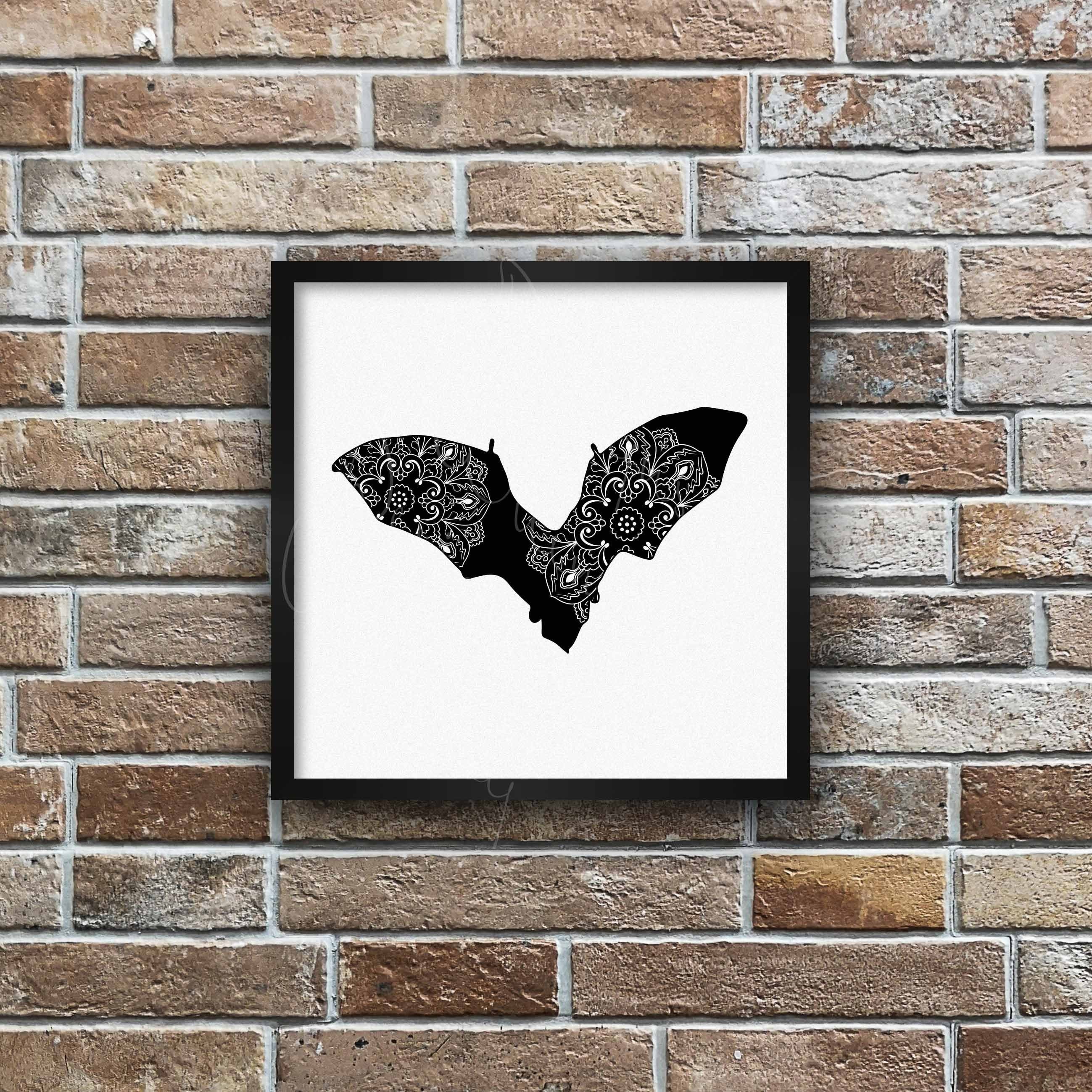 Download Bat Mandala SVG Zentangle Cut File Scalable Vector | Etsy