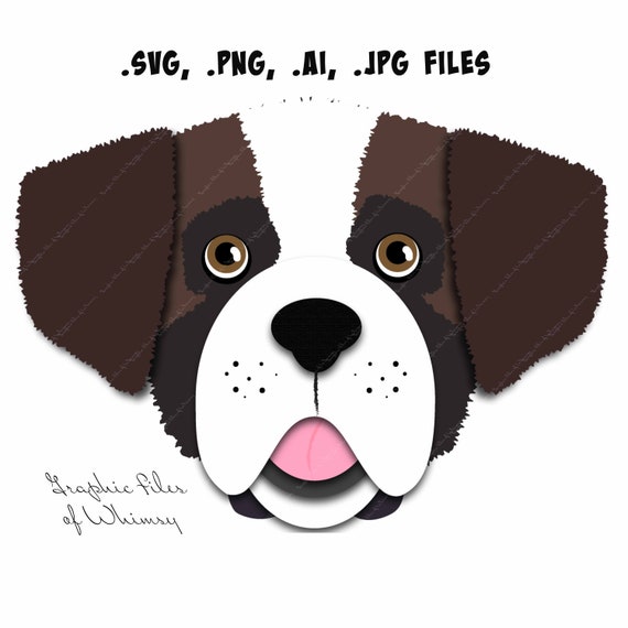Download St Bernard Saint Dog Head Svg Png Ai And Jpg Graphic File Etsy PSD Mockup Templates