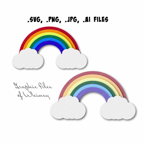 Download Layered Rainbow Clouds Digital Graphic Svg Ai Png Jpg Files Etsy