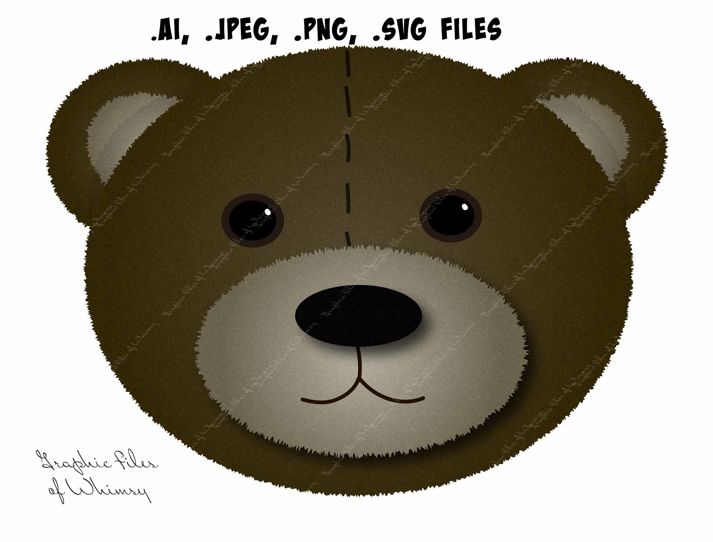 Download Digital File Teddy Bear Head Svg Png Ai And Jpg Graphic Etsy